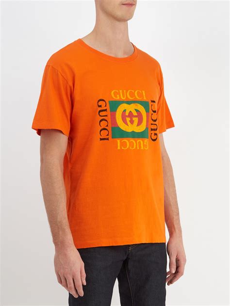 gucci orange t shirt|genuine Gucci t shirts.